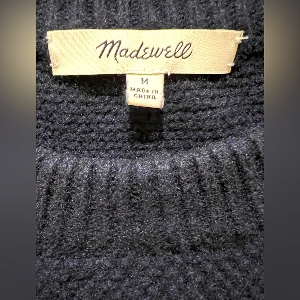 Madewell Patchwork Chunky Cable Knit Tunic Sweate… - image 3